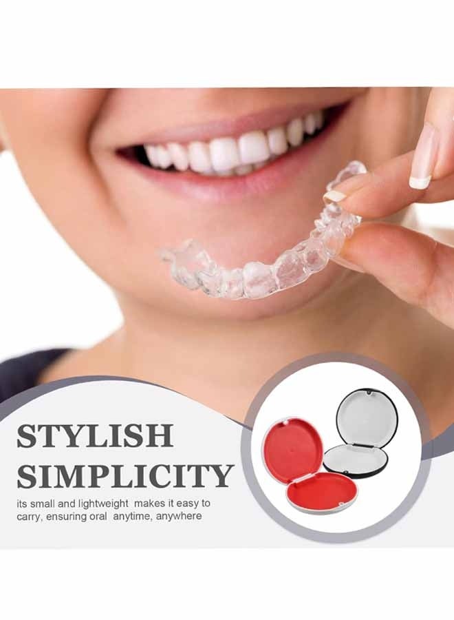 2 PCS Retainer Case, Mouth Guard Case with Mirror, Black - Image 3